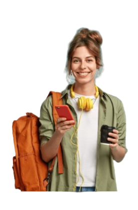 Smiling student with backpack